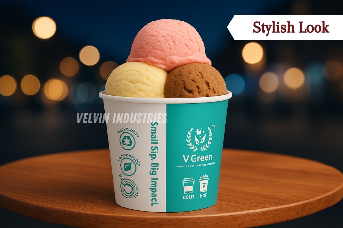 VELVIN INDUSTRIES – V GREEN eco-friendly flat paper cup in  compostable, and biodegradable cup solution manufactured