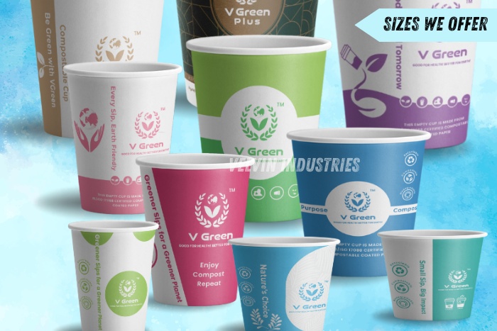 Eco-friendly, compostable, and biodegradable cup options manufactured in TamilNadu for all beverage needs-VELVIN INDUSTRIES
