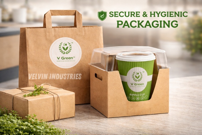 Ripple paper cup with secure and hygienic takeaway packaging, eco-friendly biodegradable cups by VELVIN INDUSTRIES