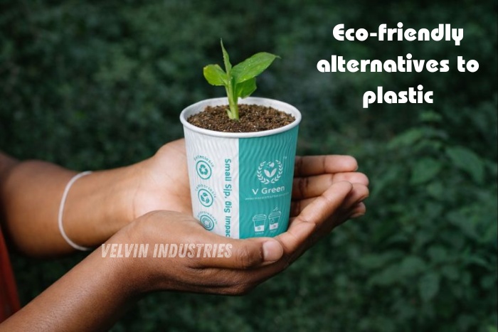 V Green eco-friendly paper cup used as a sustainable alternative to plastic, biodegradable and compostable cup ideal for tea