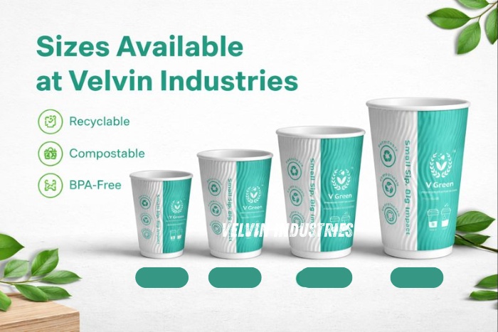 V Green recyclable, compostable,free ripple paper cups in multiple sizes, ideal for tea shops, cafes, coffee shops, office